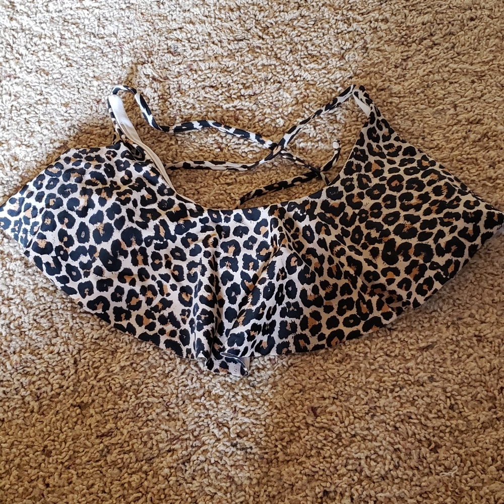 Leopard bikini top
